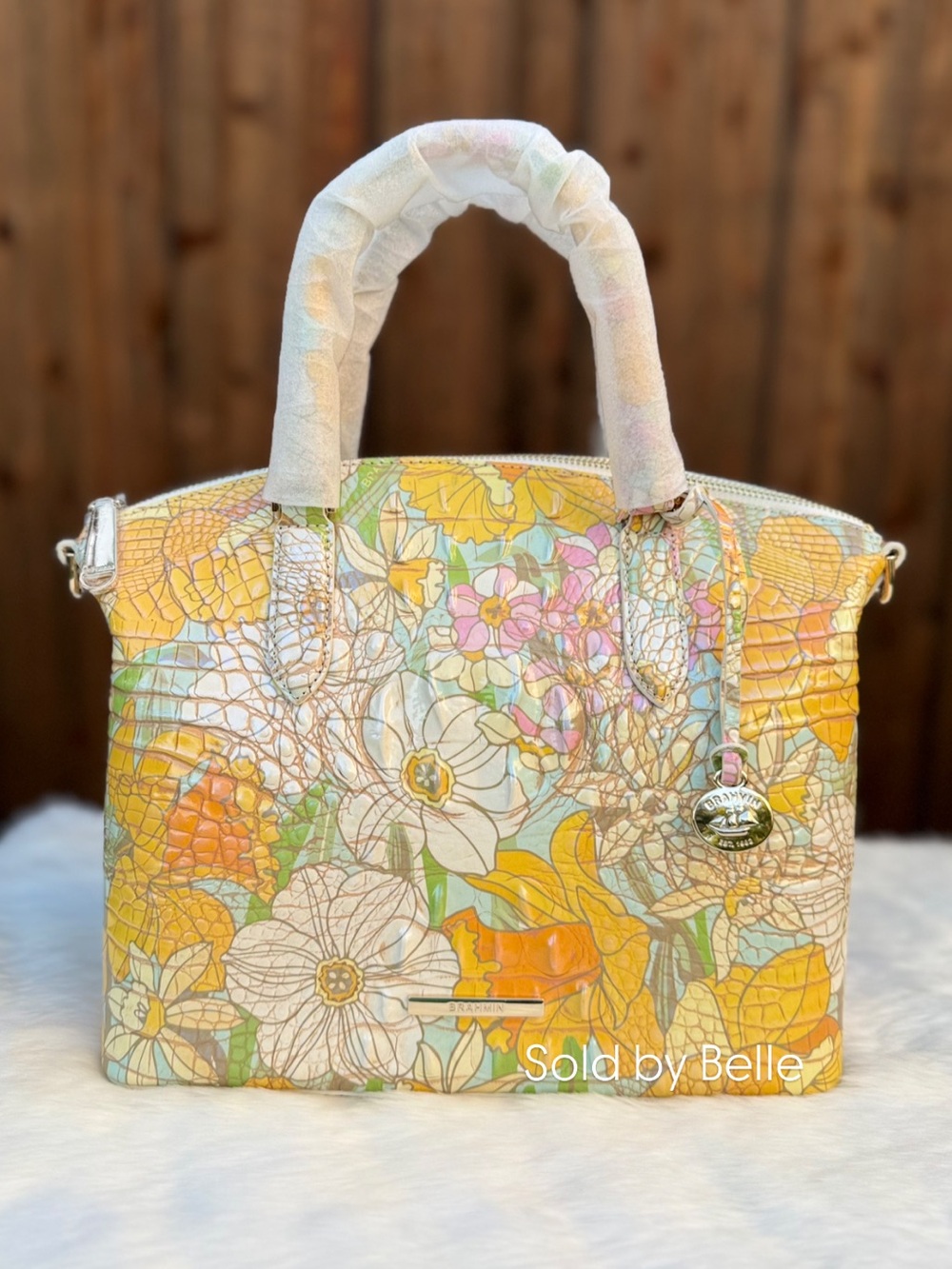 NWT Brahmin Medium Duxbury Floral Daffodil Melbourne